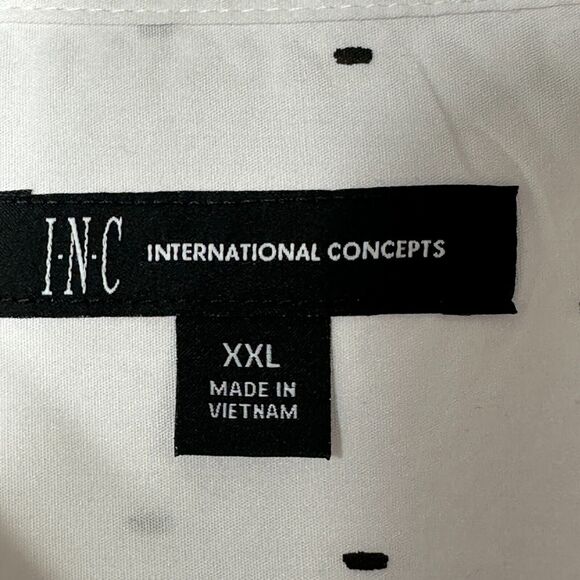 INC International Concepts Shirt Men’s XXL White/Black Print Button Up Cotton - Picture 12 of 12